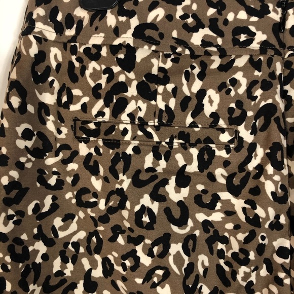 Merona Sz 8 Pencil Skirt Leopard Pockets Lined - Picture 4 of 8